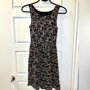 Black Mini Dress with Gold Sequins Size XS